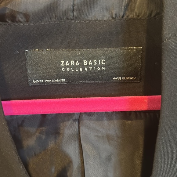 Zara black one button 2 pocket blazer size 0 - Picture 2 of 3